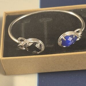 Elegant Silver and Blue Bracelet